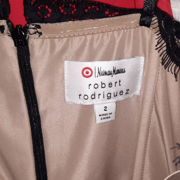 ROBERT RODRIGUEZ Strapless Party Dress Lace Nieman MarcusTarget Black Tan 2 XS S - Picture 8 of 13